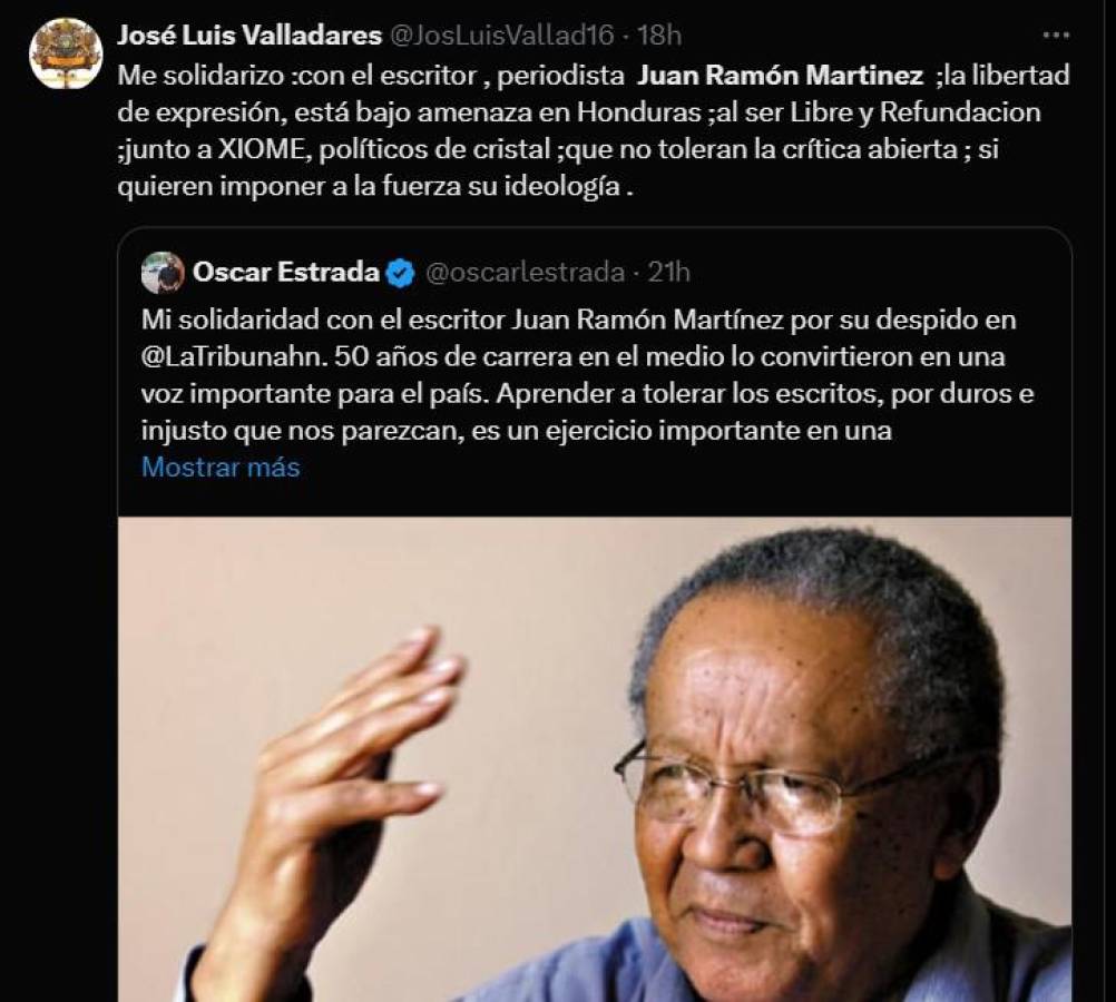 La Democracia Cristiana se solidariza con columnista Juan Ramón Martínez