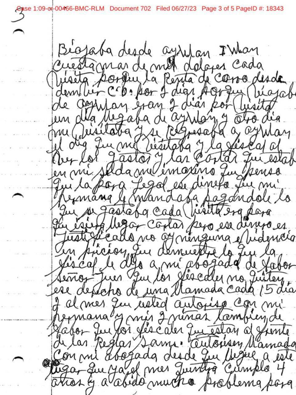 ¿Qué dice la carta que “El Chapo” Guzmán envió desde la cárcel a un juez de EEUU?