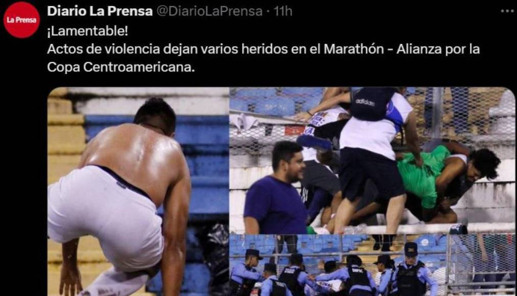 Prensa salvadoreña no perdona y esto dice tras zafarrancho de aficionados de Marathón y Alianza