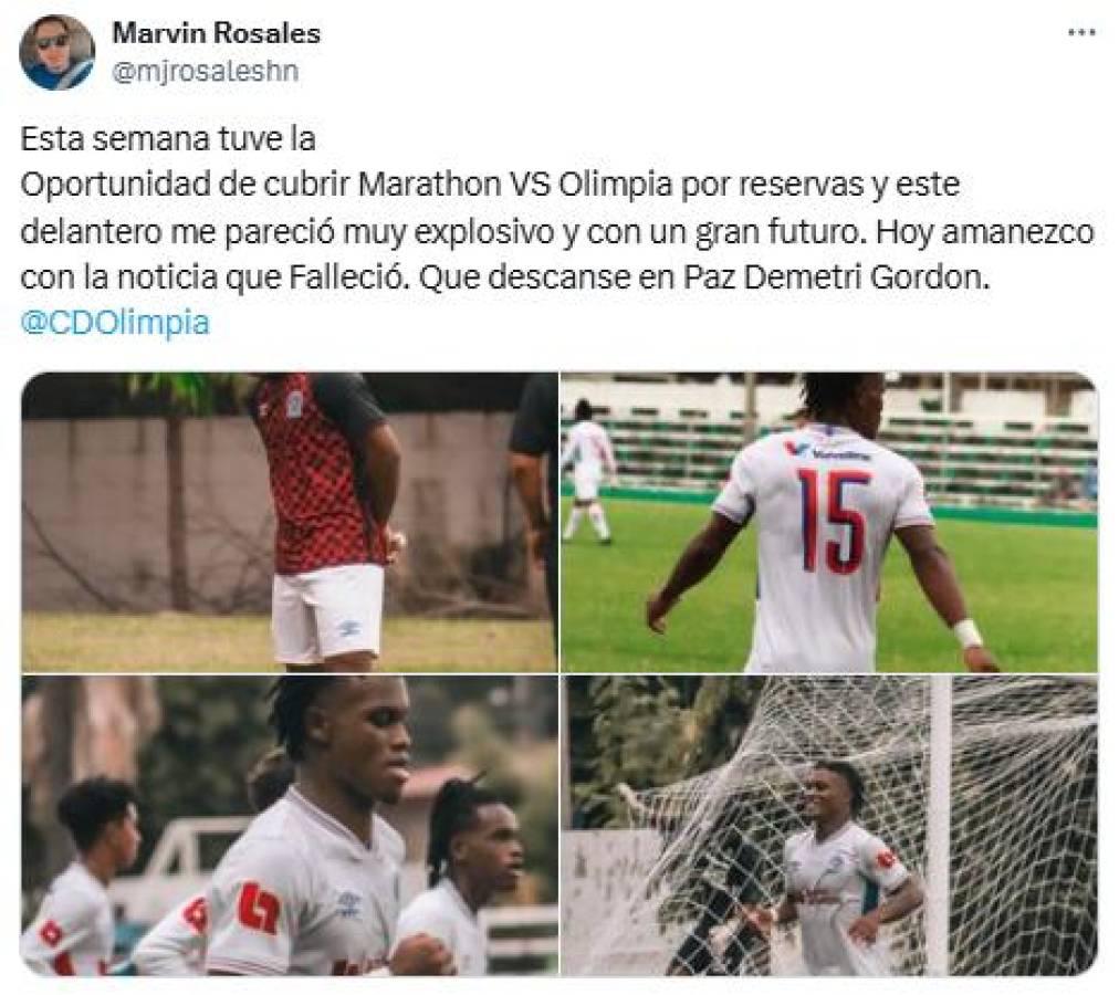 Prensa deportiva y jugadores reaccionan a muerte de Demetri Gordon, jugador del Olimpia