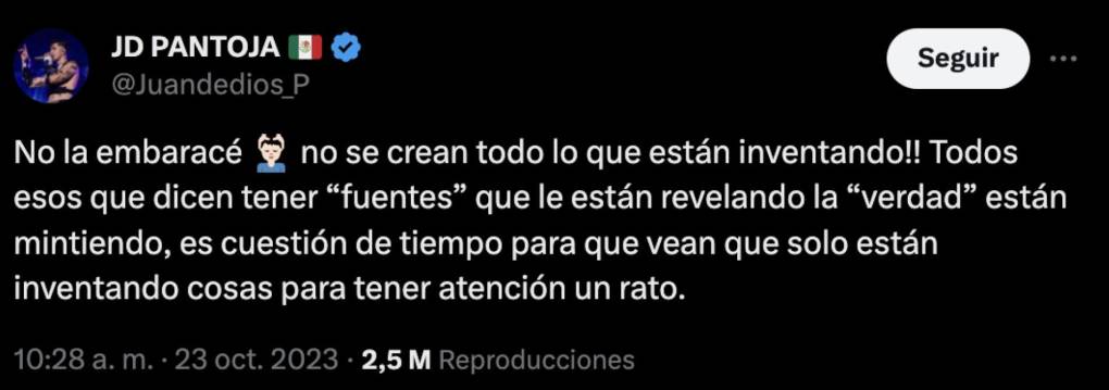 ¿Juan de Dios Pantoja embarazó a su amante? Esto se sabe