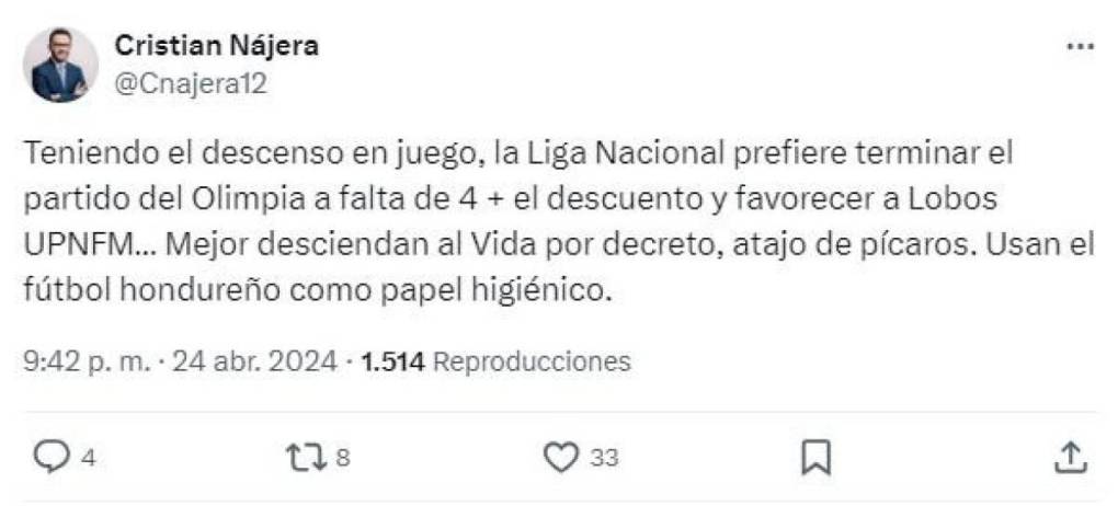 Periodistas hondureños “explotan” tras lo ocurrido en el UPNFM-Olimpia: “Vergüenza”