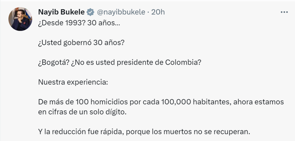 Los dardos de Bukele y Petro en Twitter por enviar a pandilleros a megacárcel de El Salvador