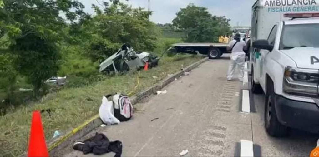 Así fue el fuerte accidente que segó la vida de cuatro hondureños en Tabasco, México