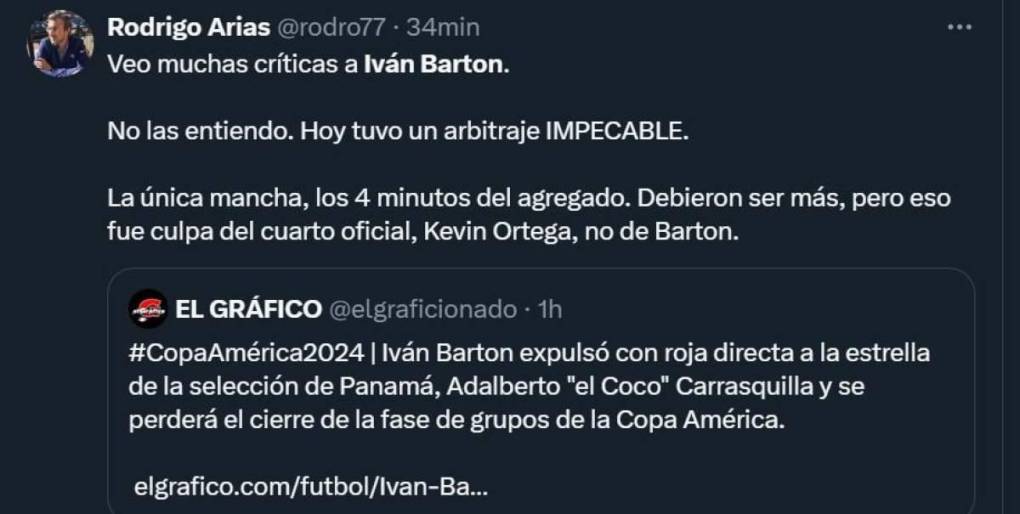 Atacan a Iván Barton tras triunfo de Panamá a USA: “Además de malo es un sinvergüenza”