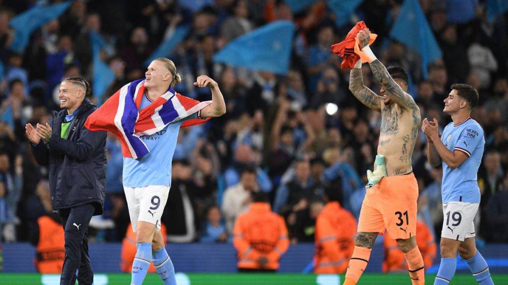 La eufórica celebración del Manchester City tras golear 4-0 al Real Madrid