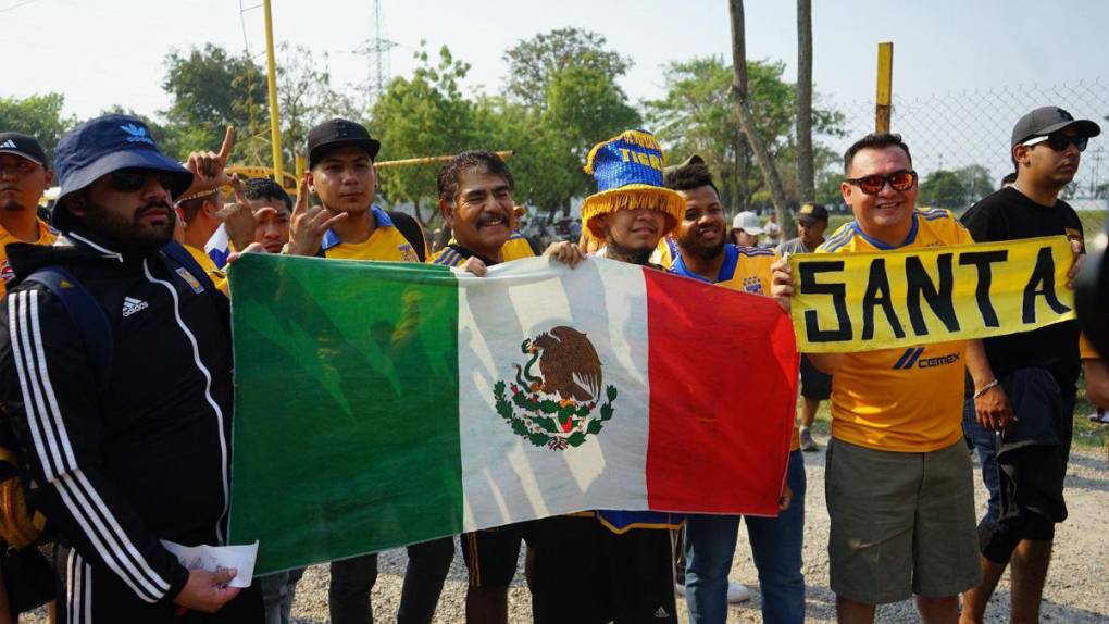 ¡Invasión felina! Barra de Tigres llega al Olímpico para el partido frente a Motagua