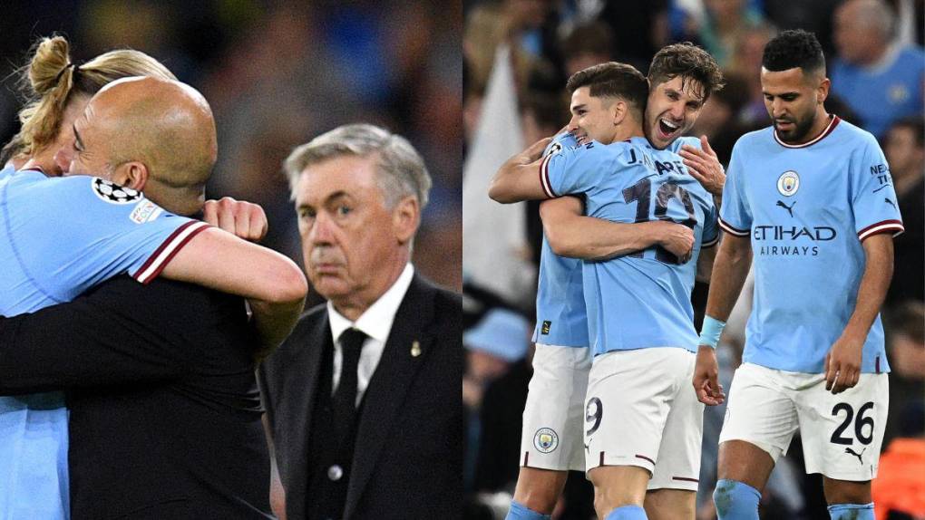 La eufórica celebración del Manchester City tras golear 4-0 al Real Madrid