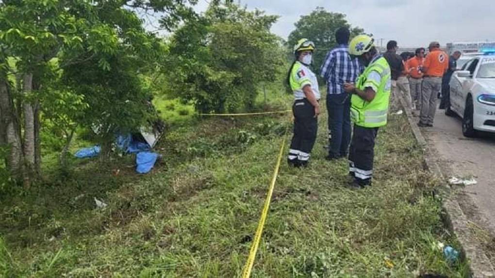 Así fue el fuerte accidente que segó la vida de cuatro hondureños en Tabasco, México