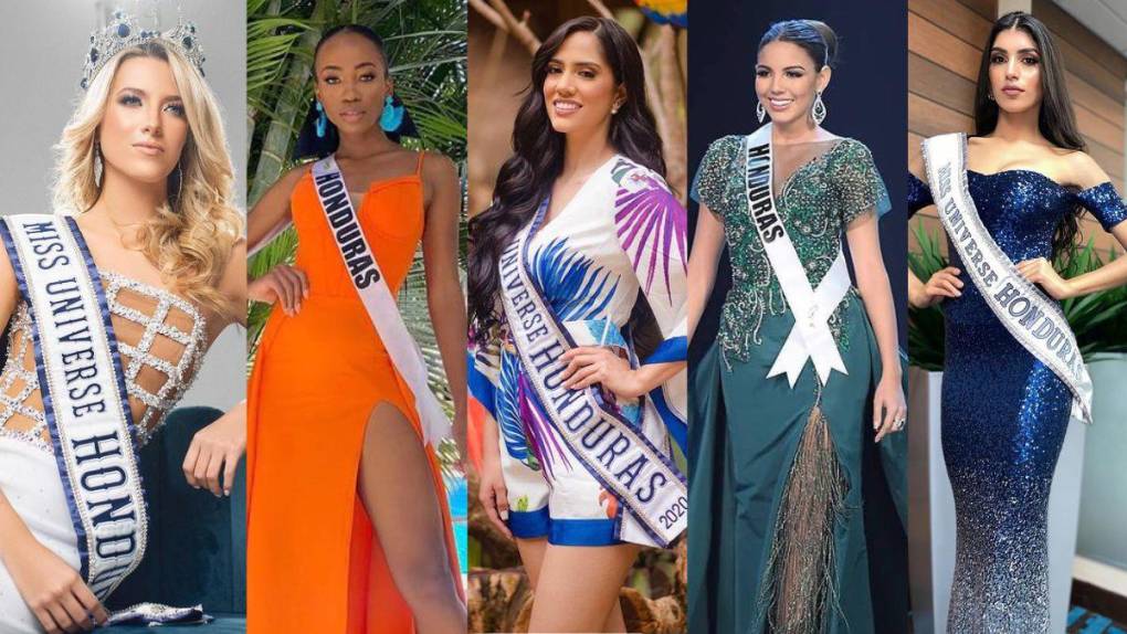 ¿En qué lugares han quedado las Miss Honduras en el certamen Miss Universo en los últimos cinco años?