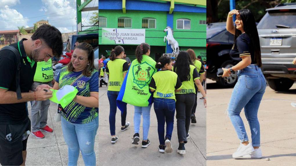 Largas filas, gran colorido y bellas mujeres: el ambiente previo a la semifinal Olancho FC - Real España