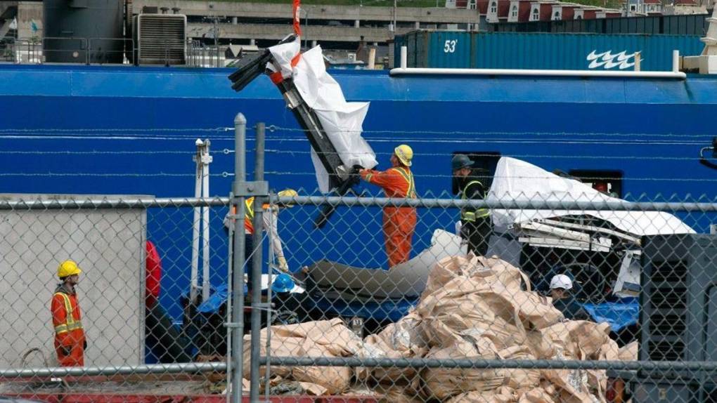 Así llegaron los restos del sumergible Titán a Canadá tras ser recuperados del fondo del océano