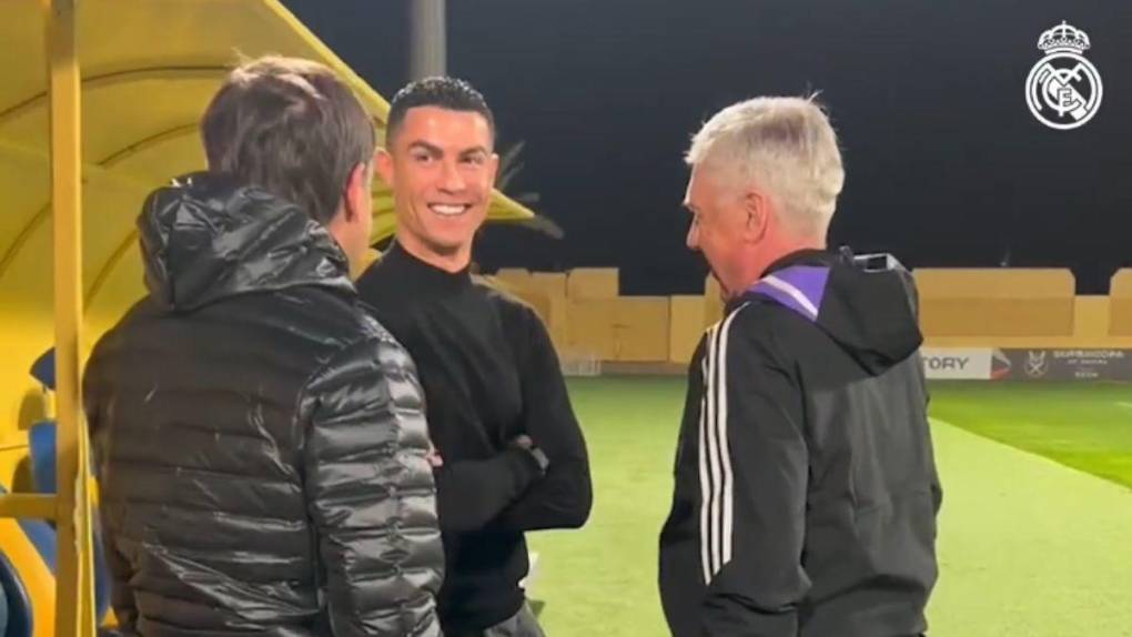 Como en casa: Cristiano Ronaldo visita el entrenamiento del Real Madrid