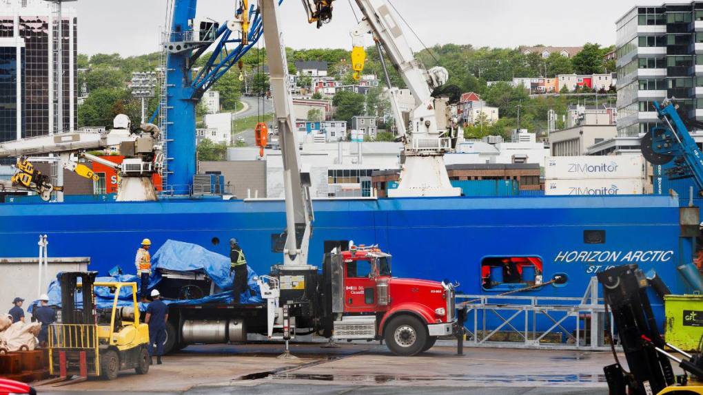 Así llegaron los restos del sumergible Titán a Canadá tras ser recuperados del fondo del océano