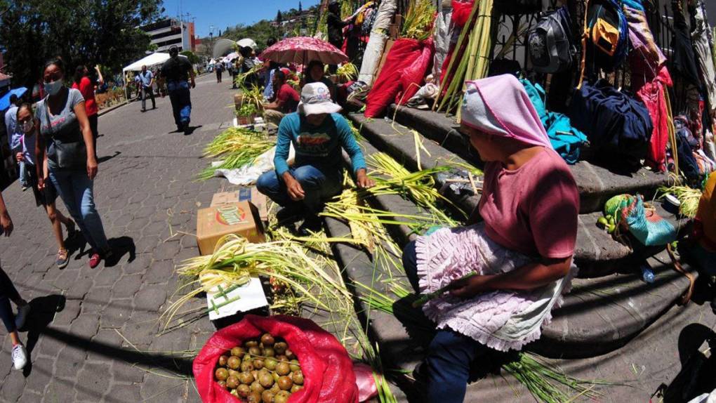 Tegucigalpa se llena de verde y olor a palma en víspera de Domingo de Ramos