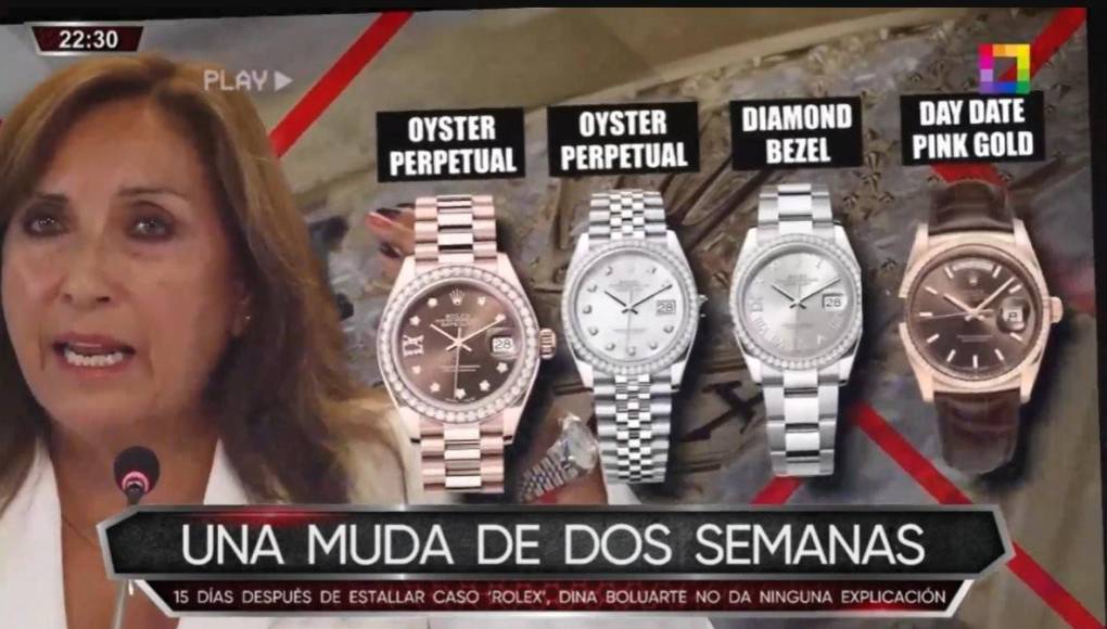 Al menos 10 relojes de lujo hallan durante allanamiento a la presidenta de Perú