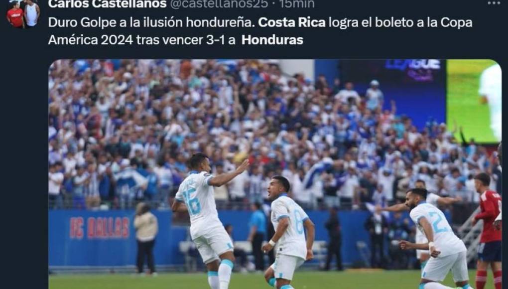 Lo que dicen los periodistas tras derrota de Honduras ante Costa Rica en repechaje de Copa América