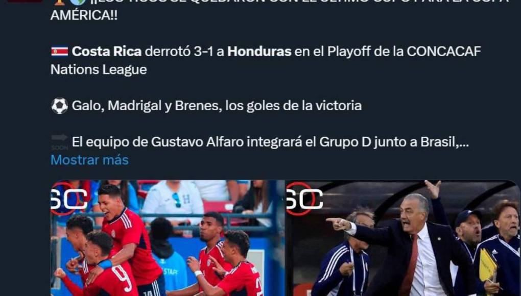 Lo que dicen los periodistas tras derrota de Honduras ante Costa Rica en repechaje de Copa América