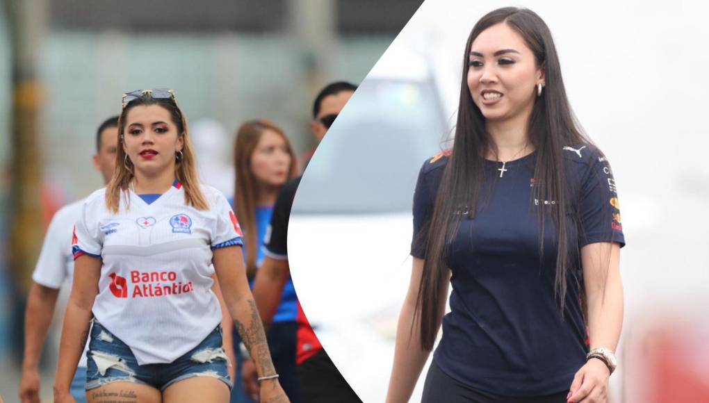 Las bellas aficionadas que llegaron al Olimpia- Motagua, una chica del león se llevó las miradas