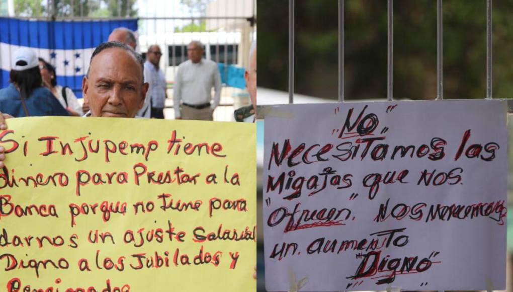 Exigiendo reajuste salarial, jubilados y pensionados protestan en Injupemp