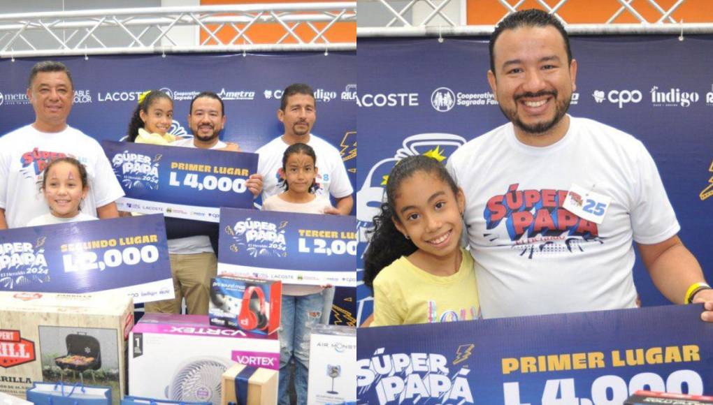 Felices y junto a sus hijos: Así fue la premiación del Súper Papá 2024