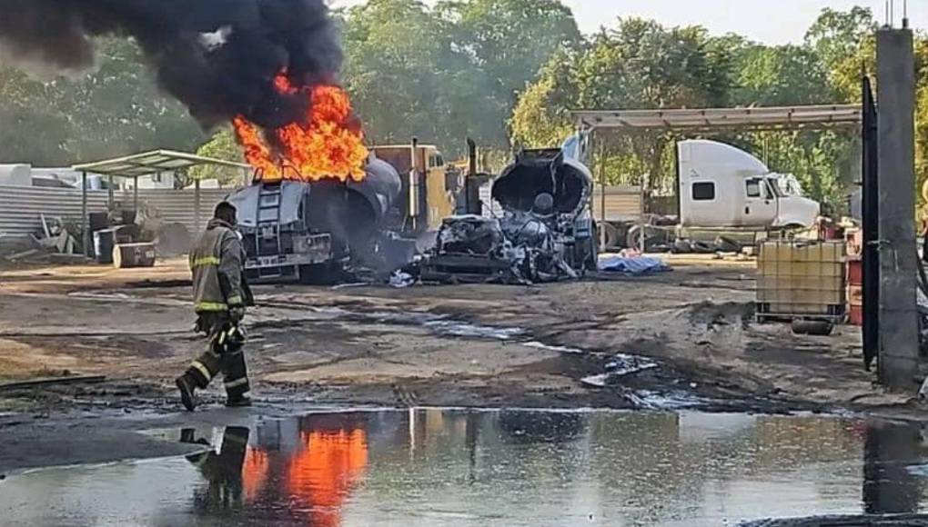 Imágenes de explosión de cisternas de combustible en San Pedro Sula