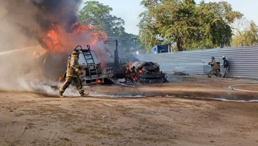 Imágenes de explosión de cisternas de combustible en San Pedro Sula