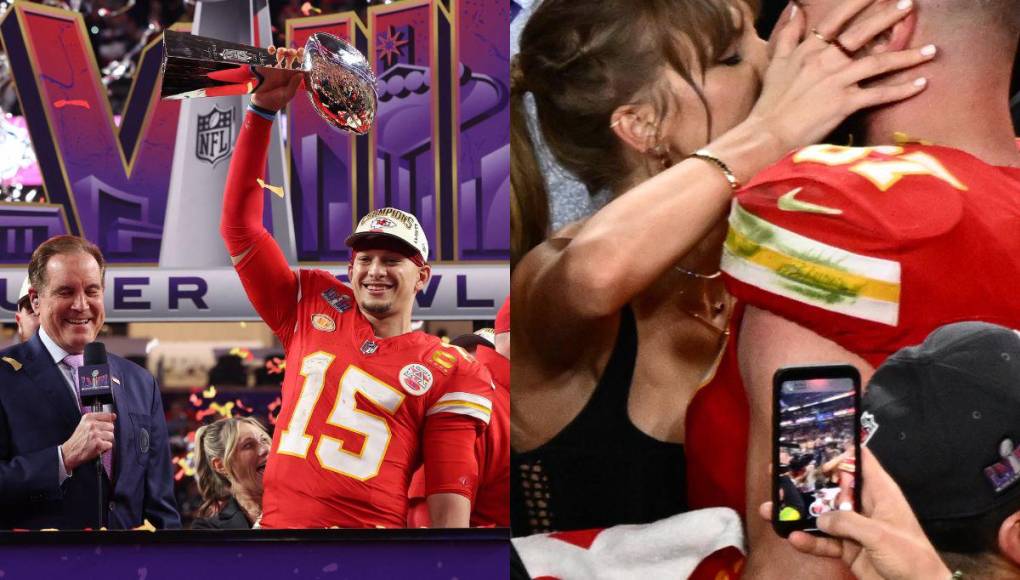 Mahomes leyenda y beso de Taylor Swift: la celebración de los Chiefs