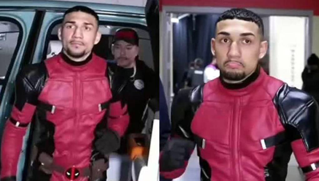 ¡Al estilo Deadpool! Así llegó vestido Teófimo López a su pelea contra Jamaine Ortiz