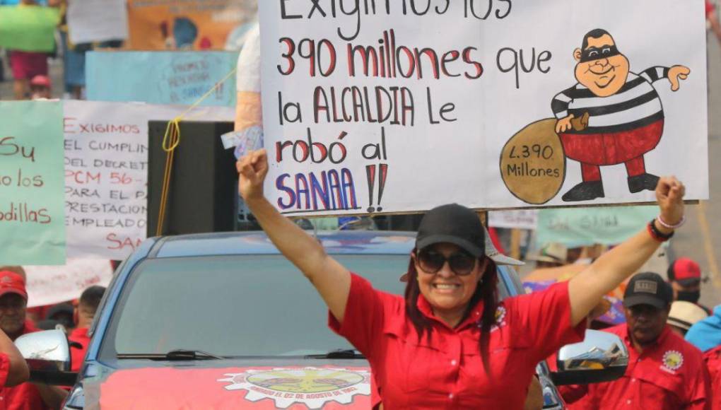 Las mejores imágenes de la marcha del Día del Trabajo en Tegucigalpa