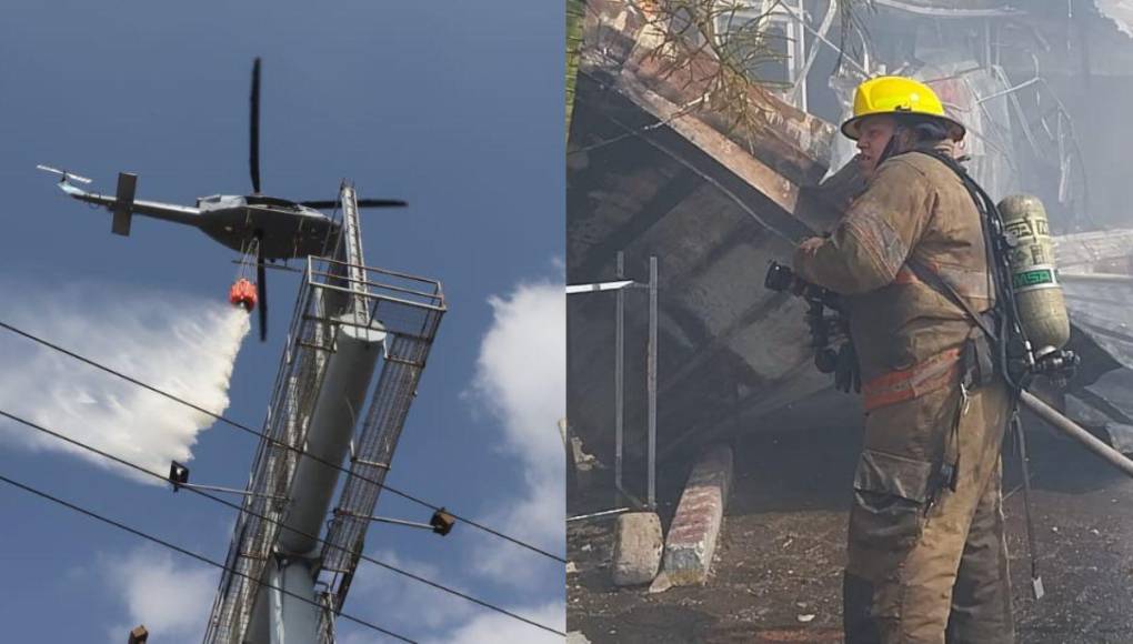 Por aire y tierra luchan para apagar voraz incendio en la capital