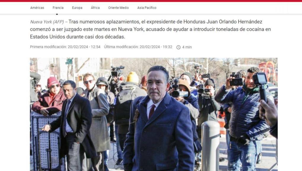 Prensa internacional: Así se informó el inicio del juicio de JOH