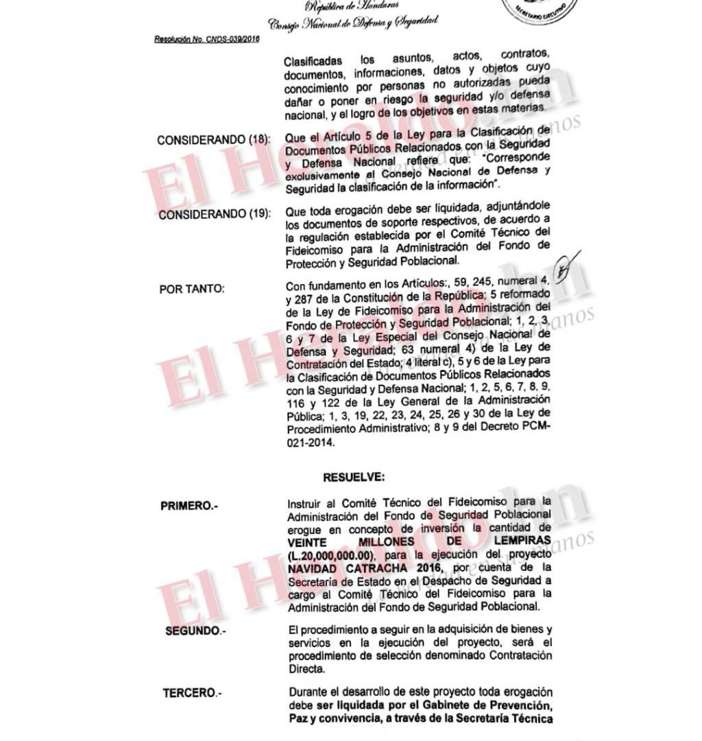 $!El Consejo Nacional de Defensa y Seguridad asignó 20,000,000 de lempiras para la celebración de la navidad catracha durante los años 2015 y 2016.