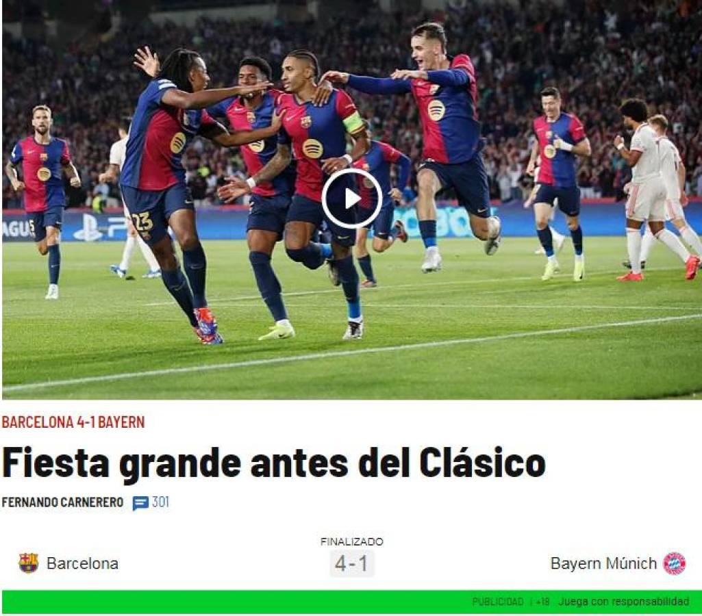 “Lo hemos pasado bien”: prensa reacciona tras goleada de Barcelona ante Bayern Múnich