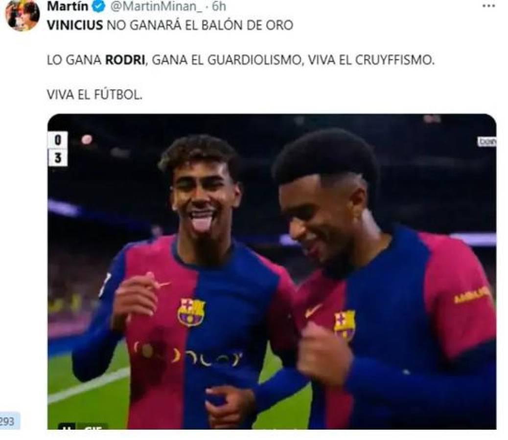 Rodri conquistó el Balón de Oro 2024: Los memes destrozan a Vinicius y Real Madrid