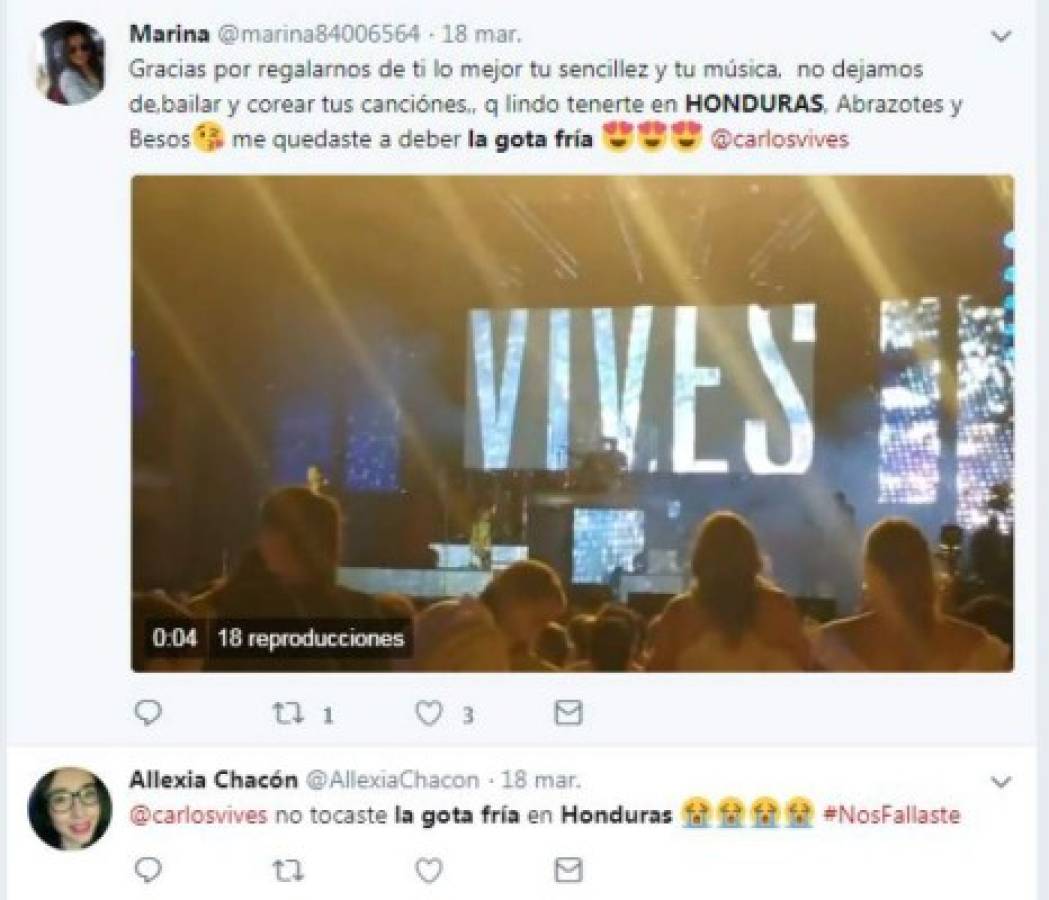 La razón por la que Carlos Vives no cantó 'La Gota Fría' en Honduras