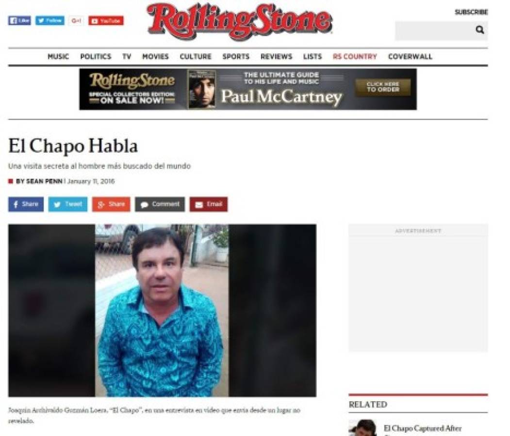 Publican la entrevista completa a 'El Chapo' Guzmán