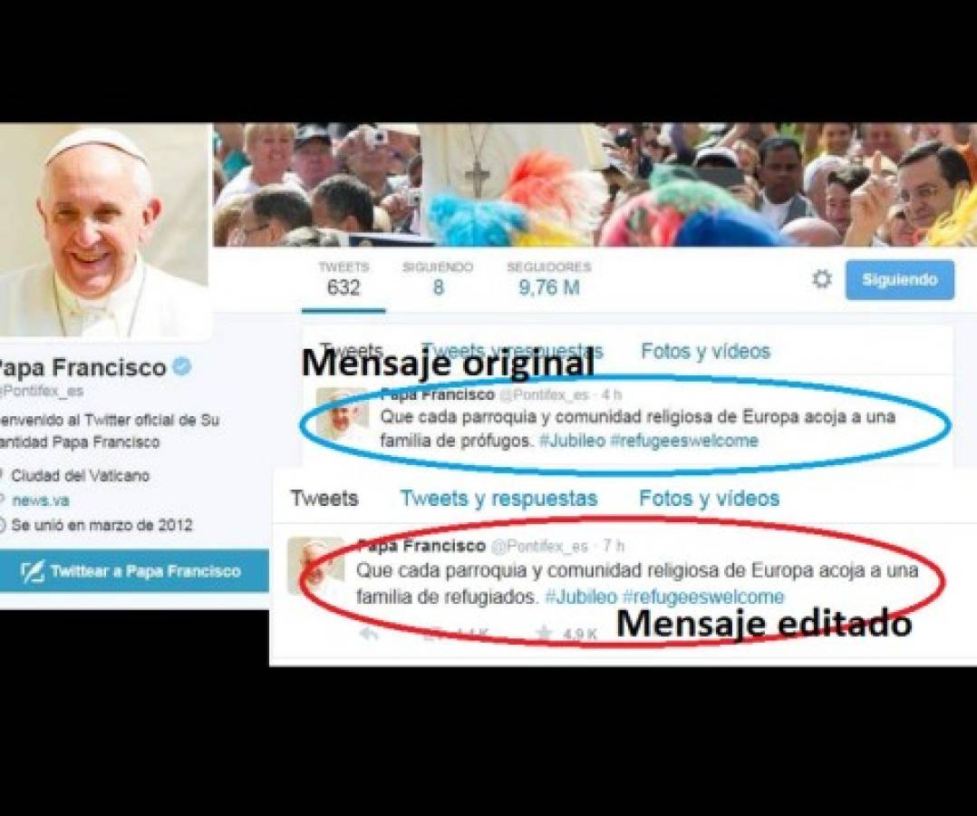 El Papa se equivoca en Twitter y causa revuelo