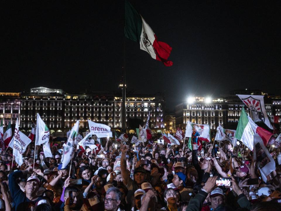 Claudia Sheinbaum ganó las elecciones presidenciales de México. Celebrando en la Ciudad de México. (Cesar Rodriguez para The New York Times)
