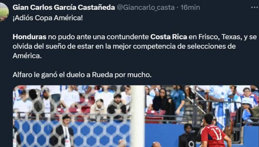 Lo que dicen los periodistas tras derrota de Honduras ante Costa Rica en repechaje de Copa América