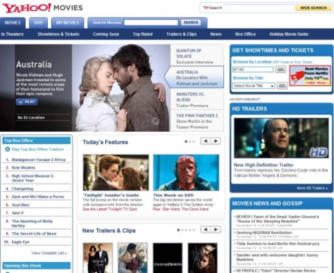 Yahoo! lanza revista online sobre cine