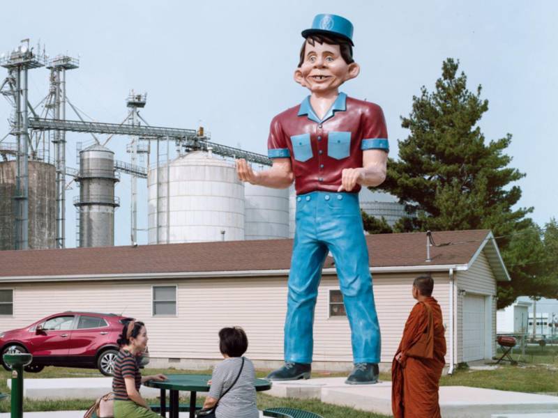 Un gigante en el recién inaugurado Museo de los Gigantes Estadounidenses en Atlanta, Illinois.