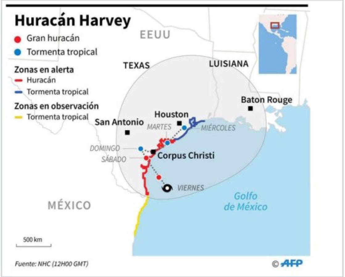 El Corpus Christi es el punto donde se espera que esta noche el huracán entre en suelo. (Foto: AFP/ El Heraldo Honduras/ Noticias de Honduras)