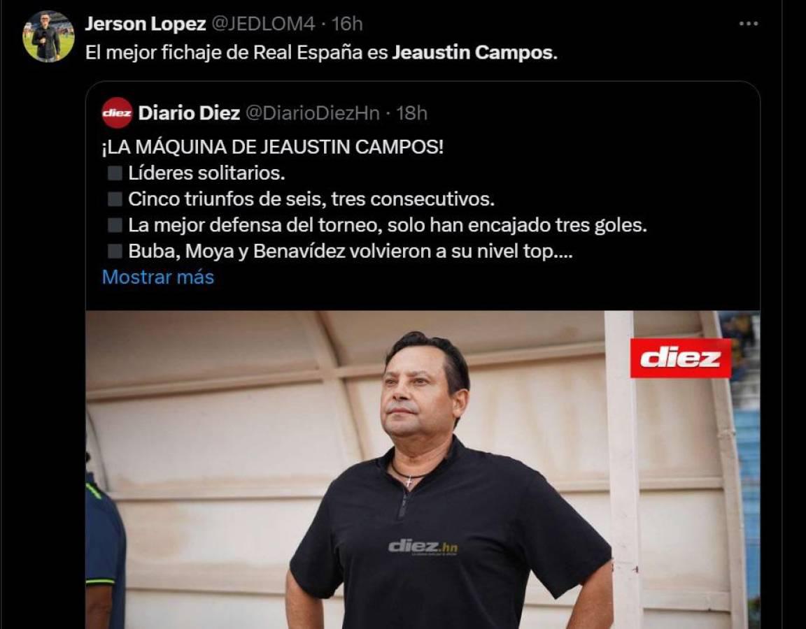 ¡Se deshacen en elogios! Prensa reacciona al trabajo de Jeaustin Campos al frente de Real España