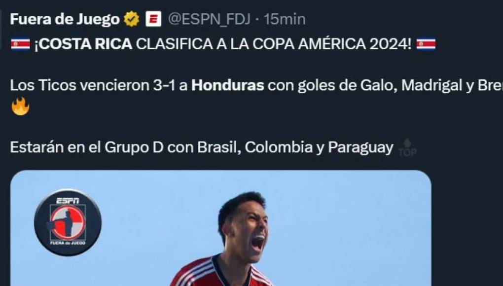 Lo que dicen los periodistas tras derrota de Honduras ante Costa Rica en repechaje de Copa América