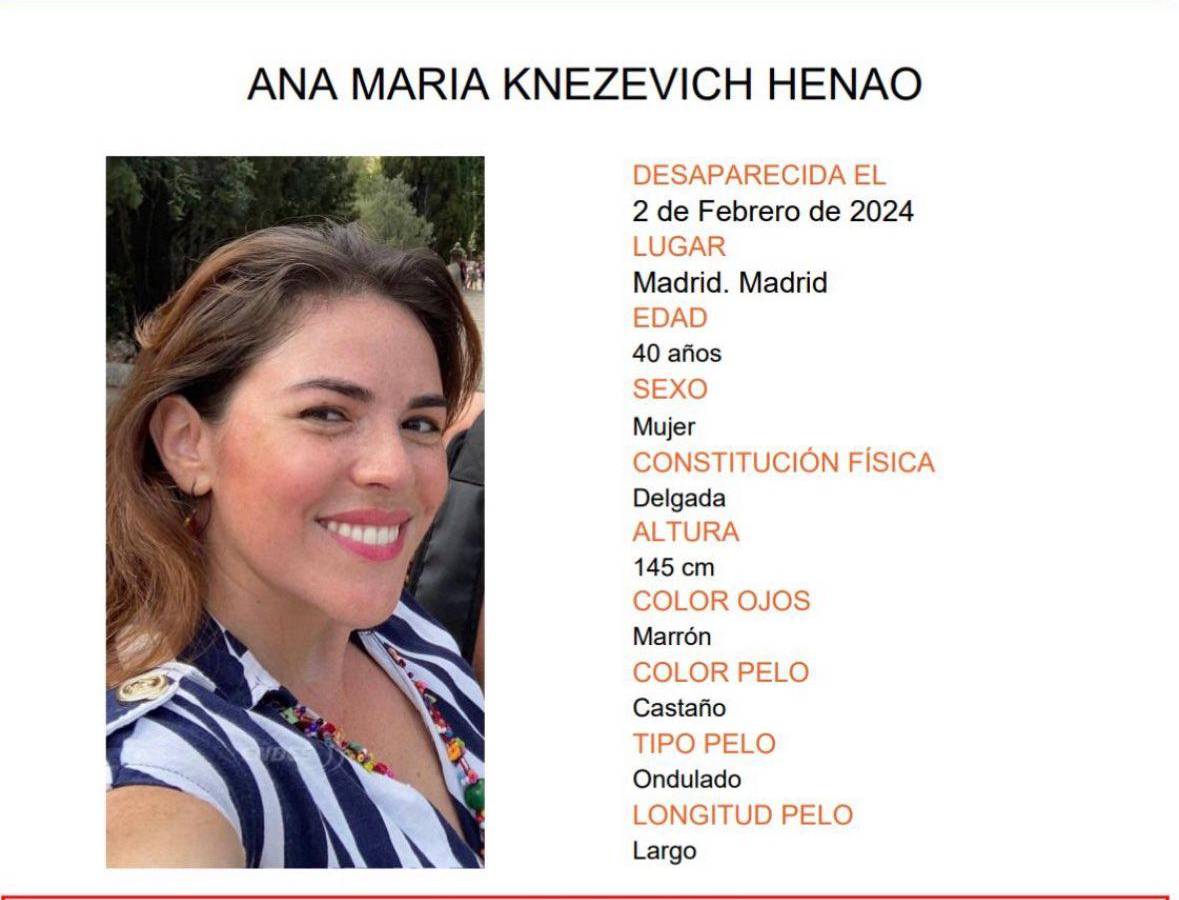 Buscan a Ana María Knezevich Henao en Madrid