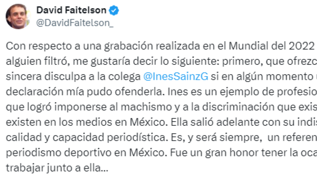 Inés Sainz le responde a Faitelson, Martinoli, Luis García y José Ramón