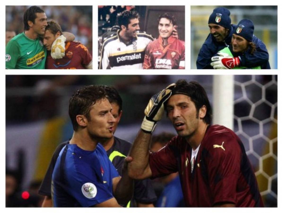 Buffon y Totti, tras la marca de Zanetti