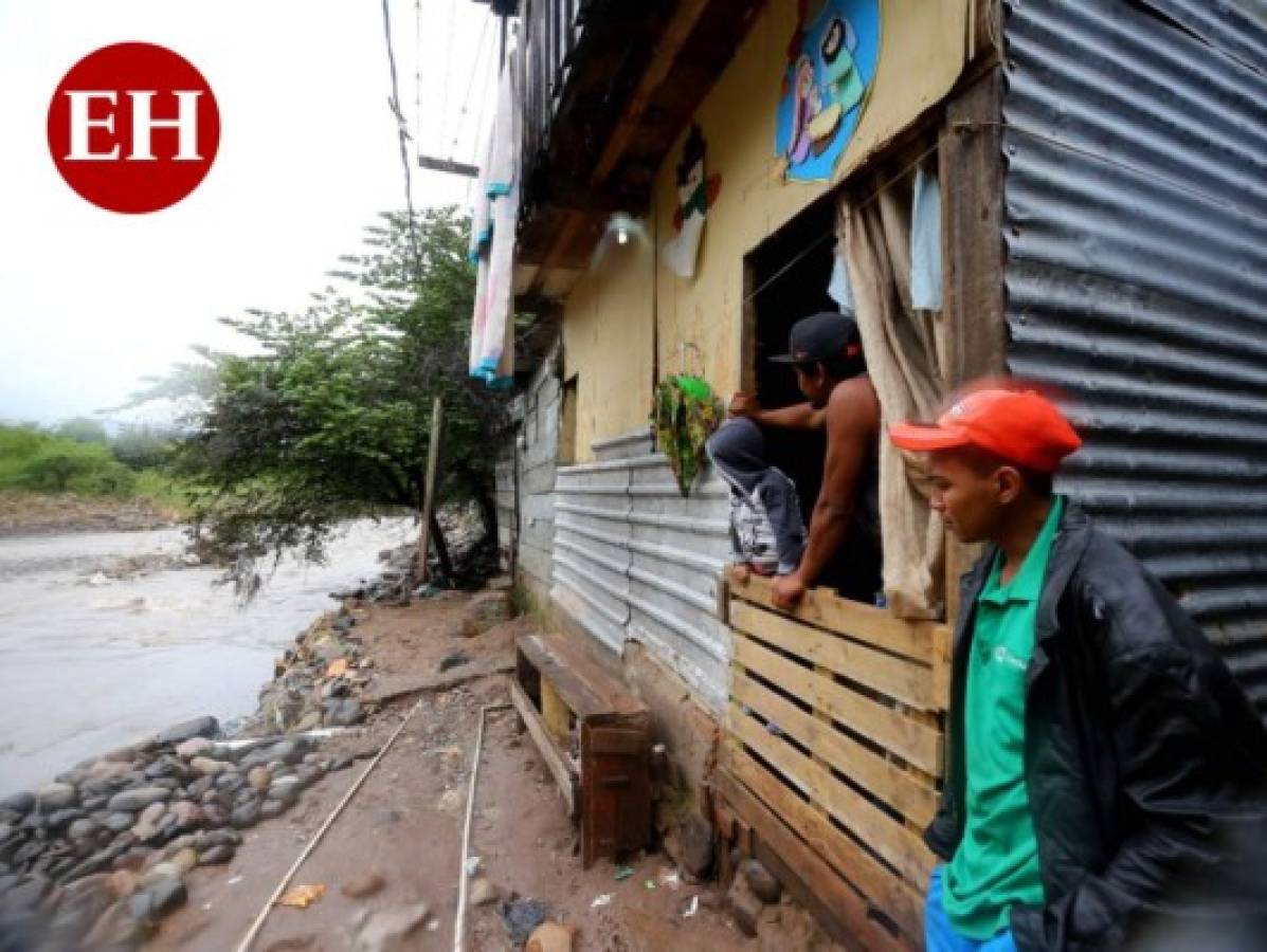 Ríos crecidos, derrumbes y caída de árboles en el Distrito Central