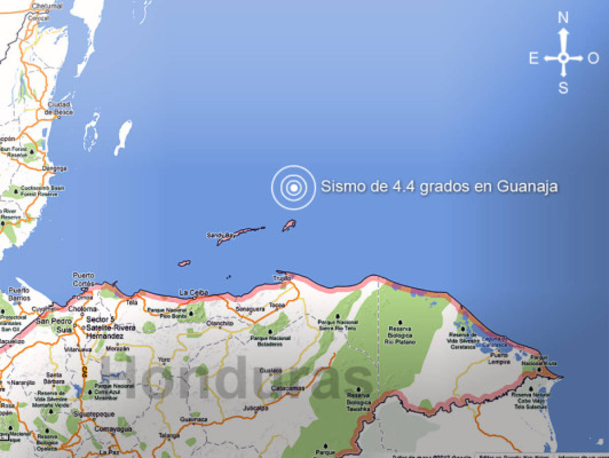 Honduras: Sismo de 4.4 grados en Guanaja